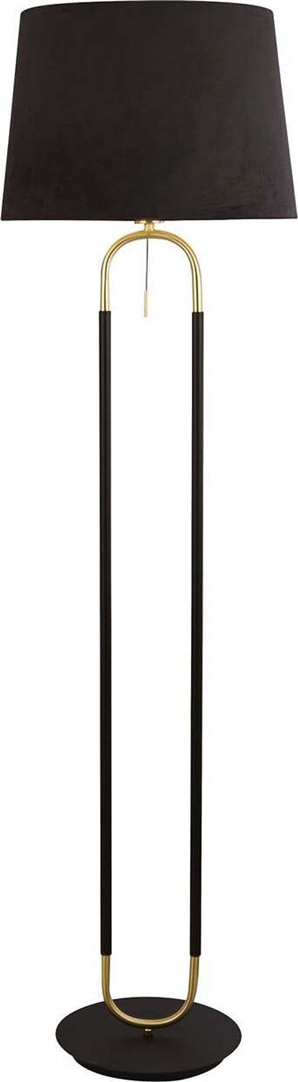 Piantana-Contemporaneo-Jazz-Acciaio-Nero-Tessuto-Ottone-1-Luce-E27