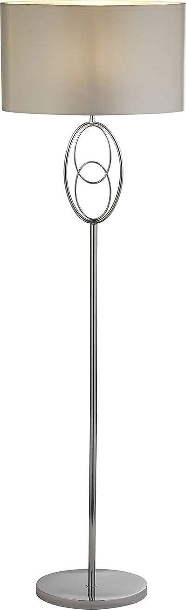 Piantana-Contemporaneo-Loopy-Floor-Acciaio-Cromo-Policarbonato-Argento-E27