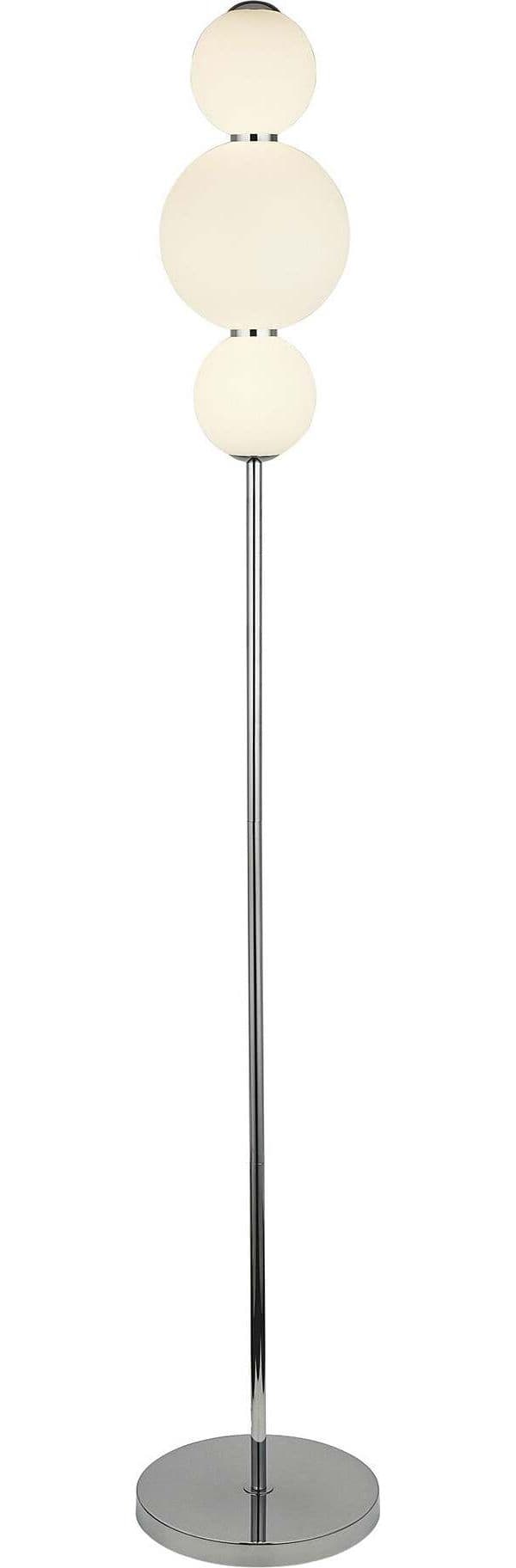 Piantana-Contemporaneo-Snow-Ball-Acciaio-Cromo-Vetro-Bianco-Led-19W-3000K