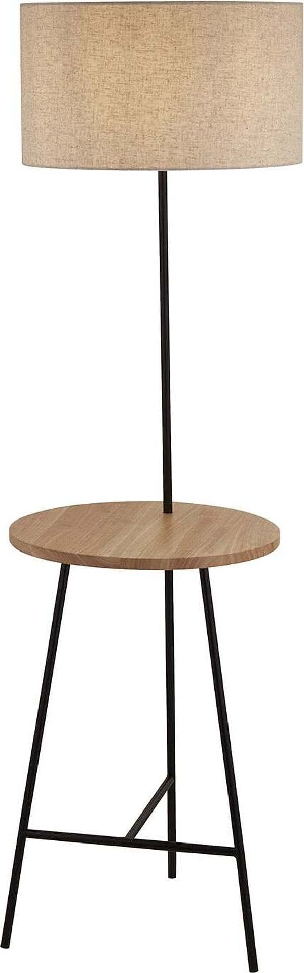 Piantana-Contemporaneo-Washington-Acciaio-Nero-Tessuto-Marrone-1-Luce-E27