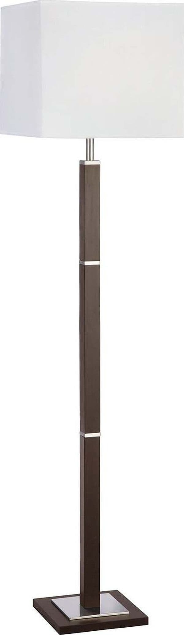 Piantana-Contemporaneo-Waverley-Acciaio-Marrone-Legno-Argento-1-Luce-E27