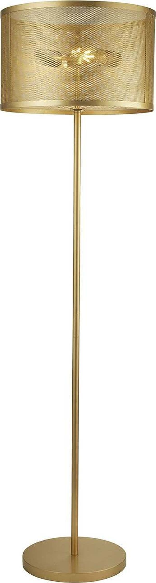 Piantana-Industrial-Nordico-Rete-Acciaio-Oro-2-Luci-E27