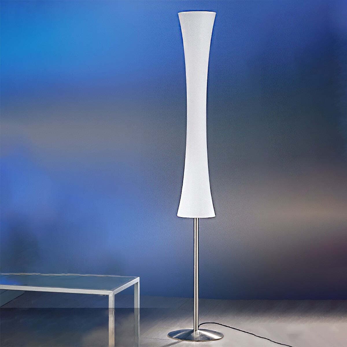 Piantana-moderna-Due-P-illuminazione-2374-E27-E14-LED-DIMMERABILE-metallo-vetro-lampada-terra