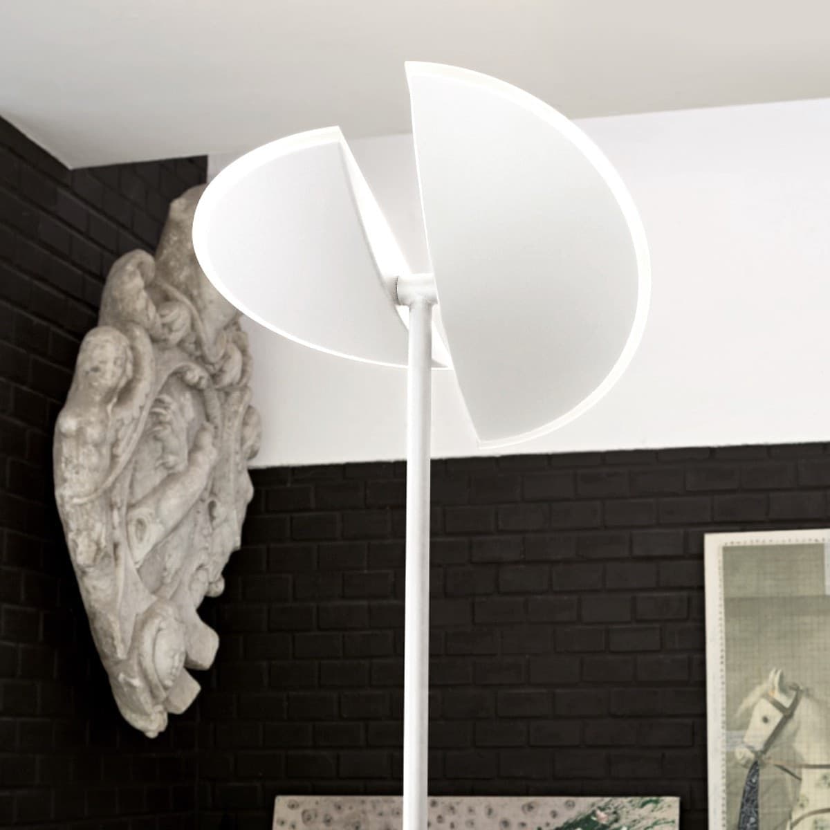 Piantana-moderna-Gea-Luce-PING-PONG-GPIB01-LED-alluminio-vetro-lampada-terra