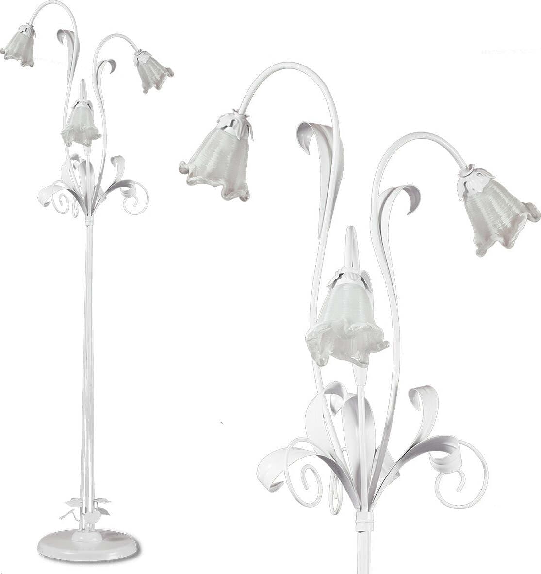 Piantana-moderna-Padana-Lampadari-SHABBY-CHIC-1104-PT3-E14-LED-metallo-vetro-lampada-terra