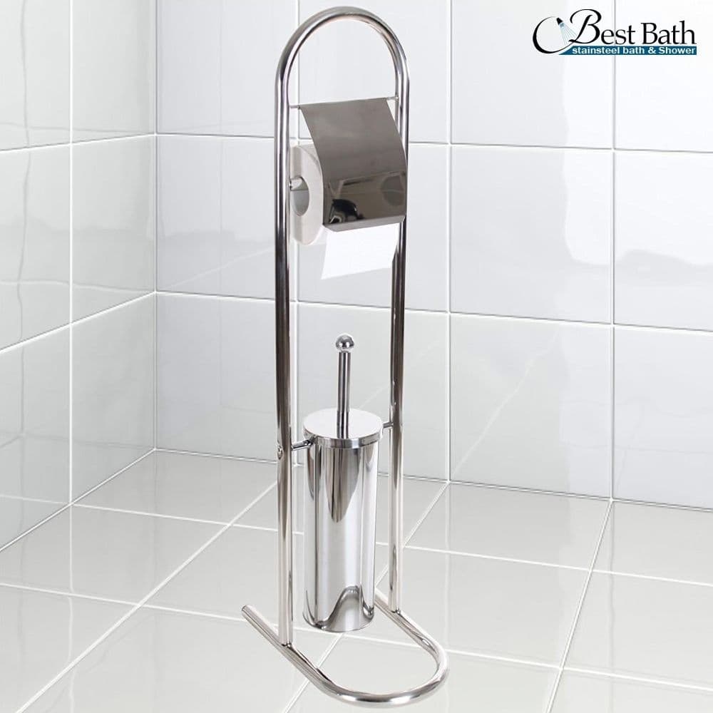 Piantana Porta Rotolo Con Scopino Da Bagno Metallo Lucido Cromato Bagno Wc 80 Cm Casa e cucina/Bagno/Accessori per il bagno/Porta carta igienica Trade Shop italia - Napoli, Commerciovirtuoso.it