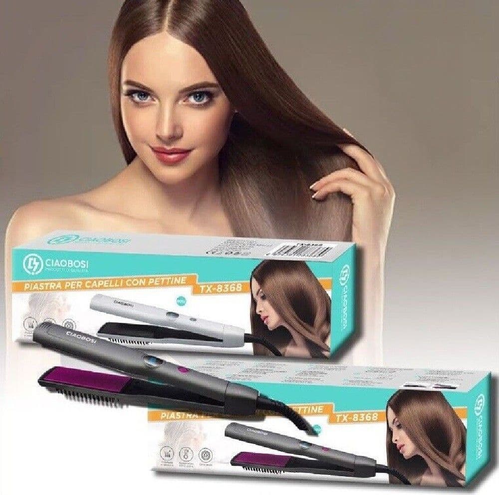Piastra Elettrica Per Capelli Lisci Mossi Ondulati Con Pettine 60 W Ptc Tx-8368 Bellezza/Cura dei capelli/Strumenti per lo styling/Piastre per capelli Trade Shop italia - Napoli, Commerciovirtuoso.it