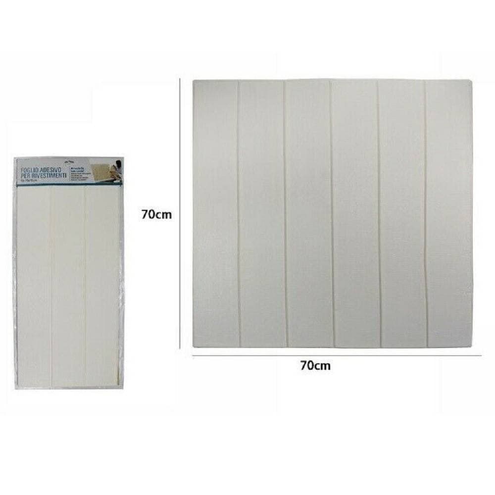 Piastrella-Mattonella-3d-Adesivo-Parete-Muro-Pannello-70x70cm-Legno-Bianco-71104