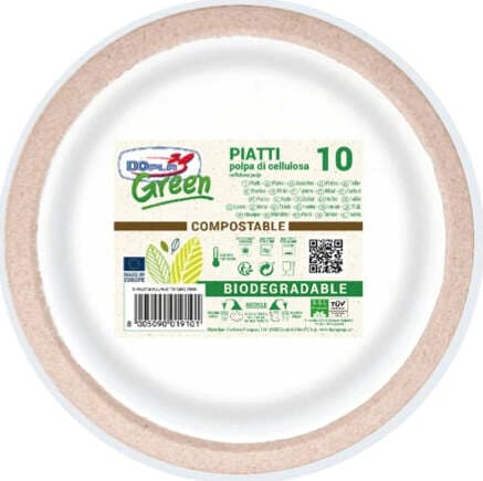 Piatti frutta Twin - in polpa - D 17 cm - Dopla Green - conf.10 pezzi Casa e cucina/Stoviglie/Stoviglie monouso/Piatti Eurocartuccia - Pavullo, Commerciovirtuoso.it
