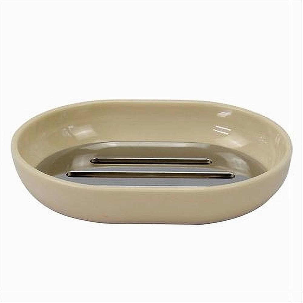 Piattino Porta Sapone Saponetta Beige Silver Accessori Bagno 12.5 X 9.5 Cm 79883 Casa e cucina/Bagno/Accessori e biancheria da bagno per bambini/Accessori/Dosatori e porta accessori/Piattini portasapone Trade Shop italia - Napoli, Commerciovirtuoso.it