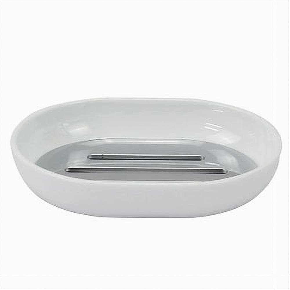 Piattino Porta Sapone Saponetta Bianco Silver Accessori Bagno 12.5 X 9.5cm 79865 Casa, arredamento e bricolage > Accessori Bagno > Set da Bagno Trade Shop italia - Napoli, Commerciovirtuoso.it