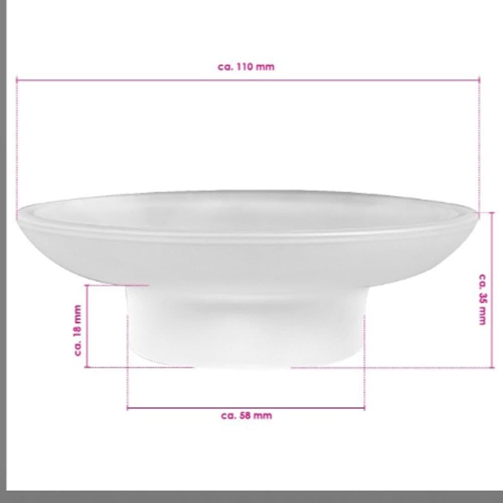 PIATTINO RICAMBIO PORTA SAPONE IN VETRO SATINATO 11CM BAGNO ACCESSORI Trade Shop italia - Napoli, Commerciovirtuoso.it