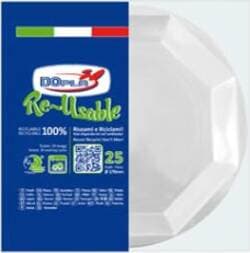 Piatto frutta - PS reuse - D 170 mm - bianco - Dopla - conf. 25 pezzi Casa e cucina/Stoviglie/Stoviglie monouso/Piatti Eurocartuccia - Pavullo, Commerciovirtuoso.it