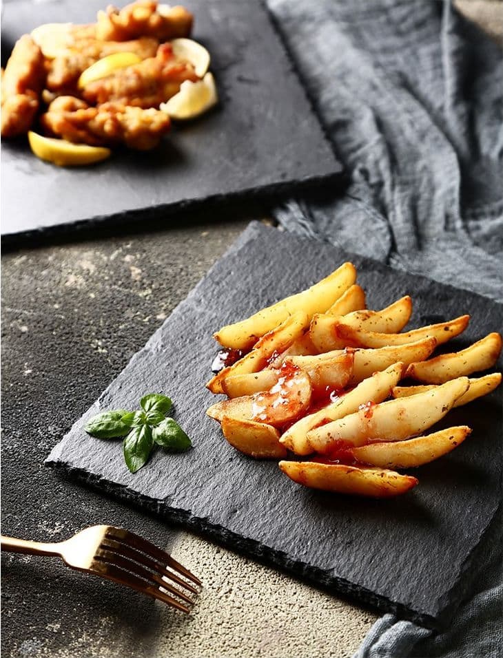 Piatto-In-Pietra-Ardesia-35x35-Cm-Portata-Per-Cibi-Caldi-Freddi-Aperitivi-Finger