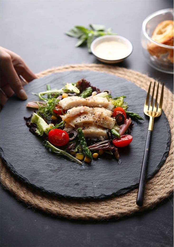 Piatto In Pietra Ardesia Rotondo Diametro 25cm Portata Per Cibi Aperitivi Finger Cucina > Piatti Trade Shop italia - Napoli, Commerciovirtuoso.it