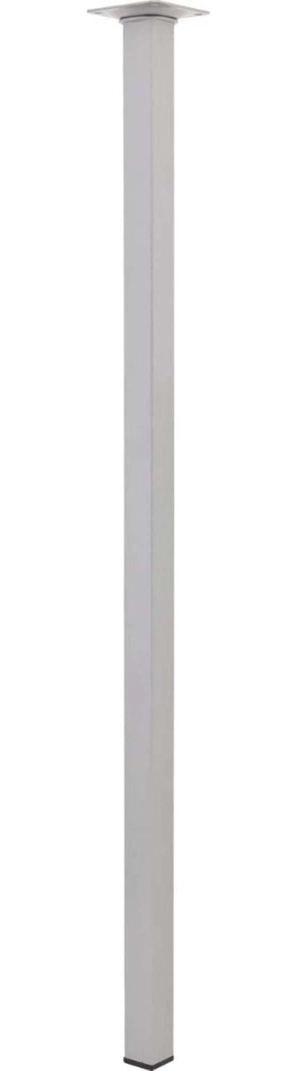 PIEDE-D'APPOGGIO-PER-MOBILI---TUBO-QUADRATO-IN-ALLUMINIO-25X25MM-H.-70CM---COLORE-ARGENTO