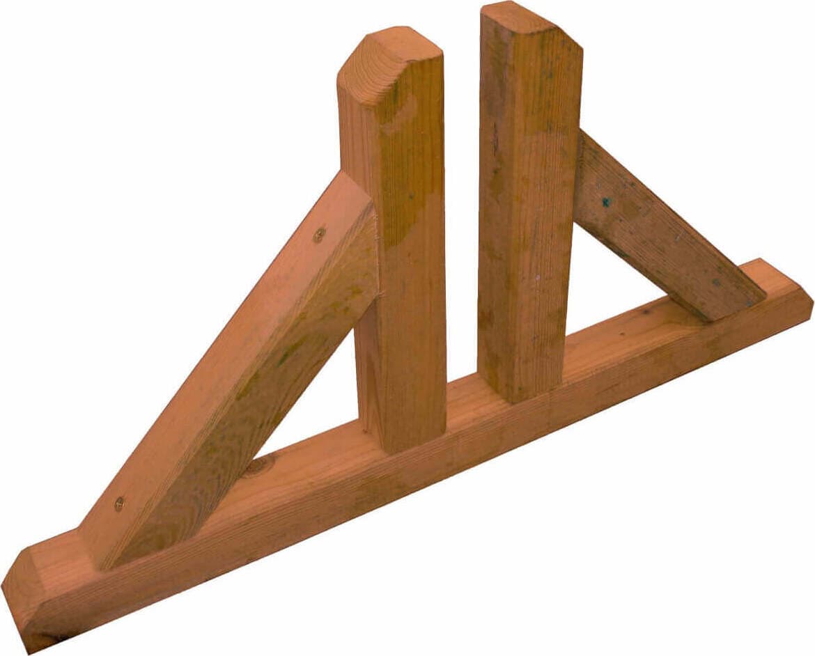 piedino doppio sostegno griglia 60x4,5x30 Marrone