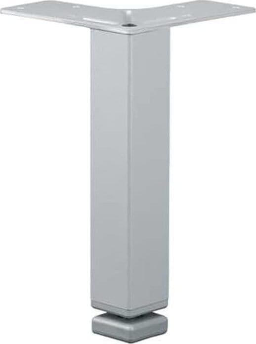 PIEDINO-QUADRO-IN-METALLO-CON-FLANGIA-TRIANGOLARE---Ø-25MM---H.150-MM---FINITURA-ALLUMINIO