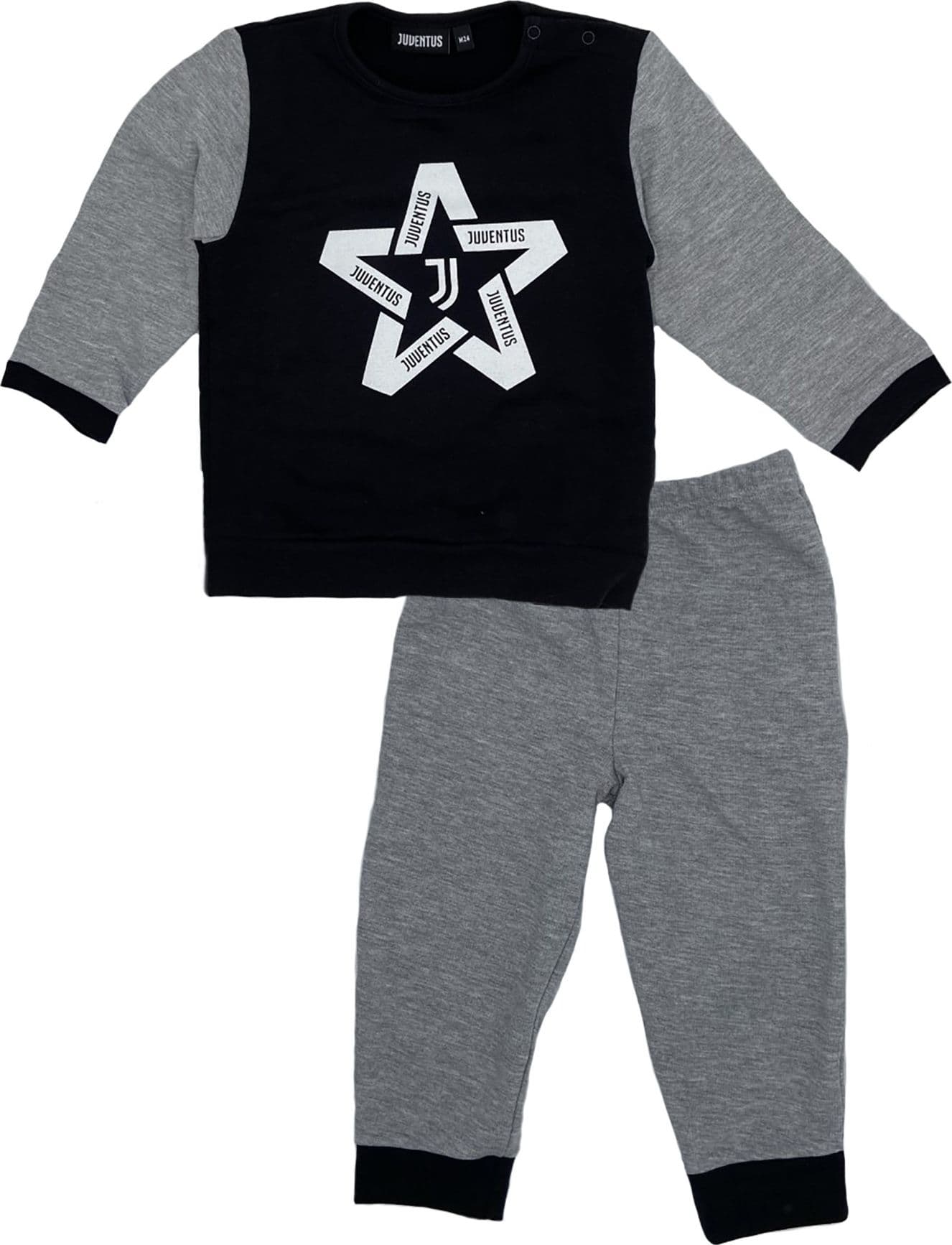 Pigiama Juventus bambino da 9 a 30 grigio mesi autunno inverno