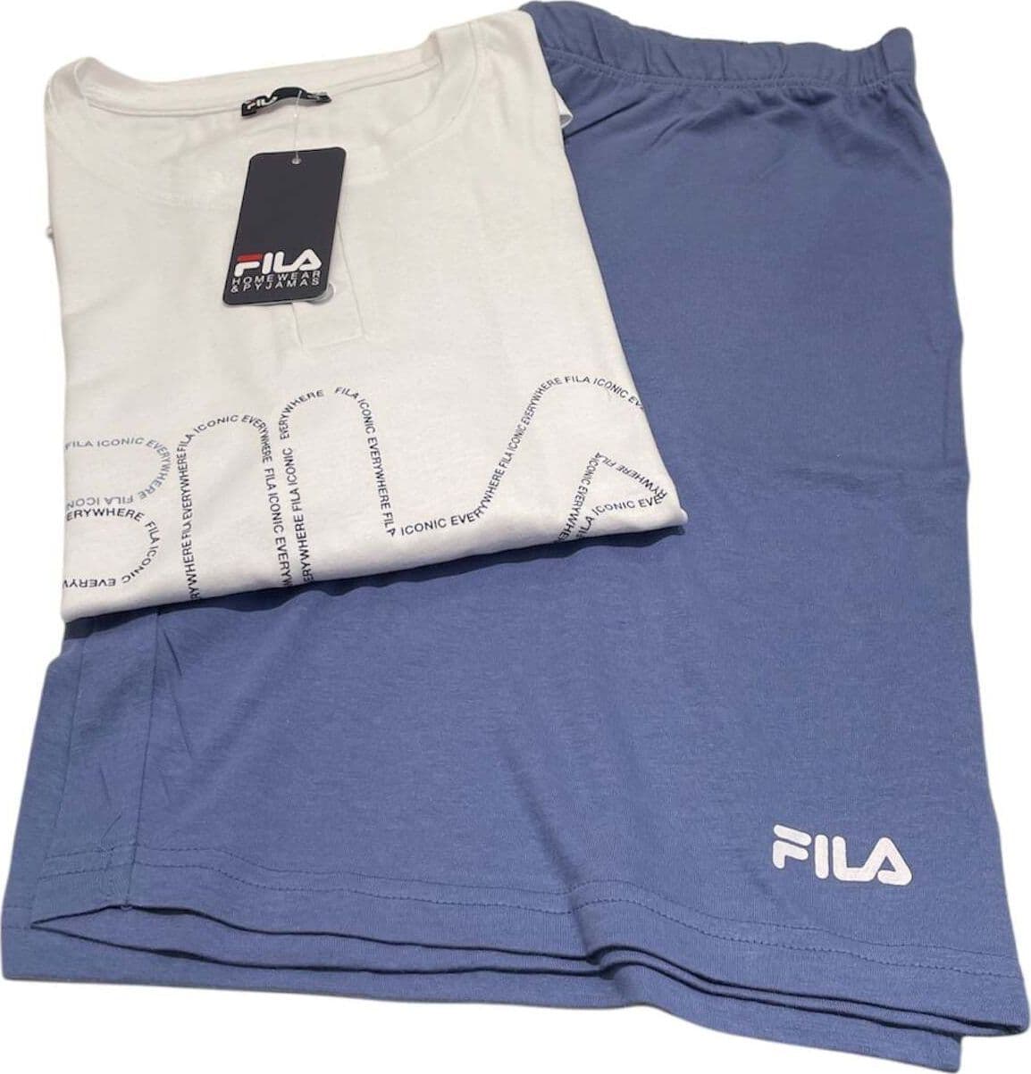 Pigiama uomo mezza manica e pantalone corto 100% cotone – Fila 1183 in Pigiami due pezzi Falco Biancheria - Parete, commercioVirtuoso.it