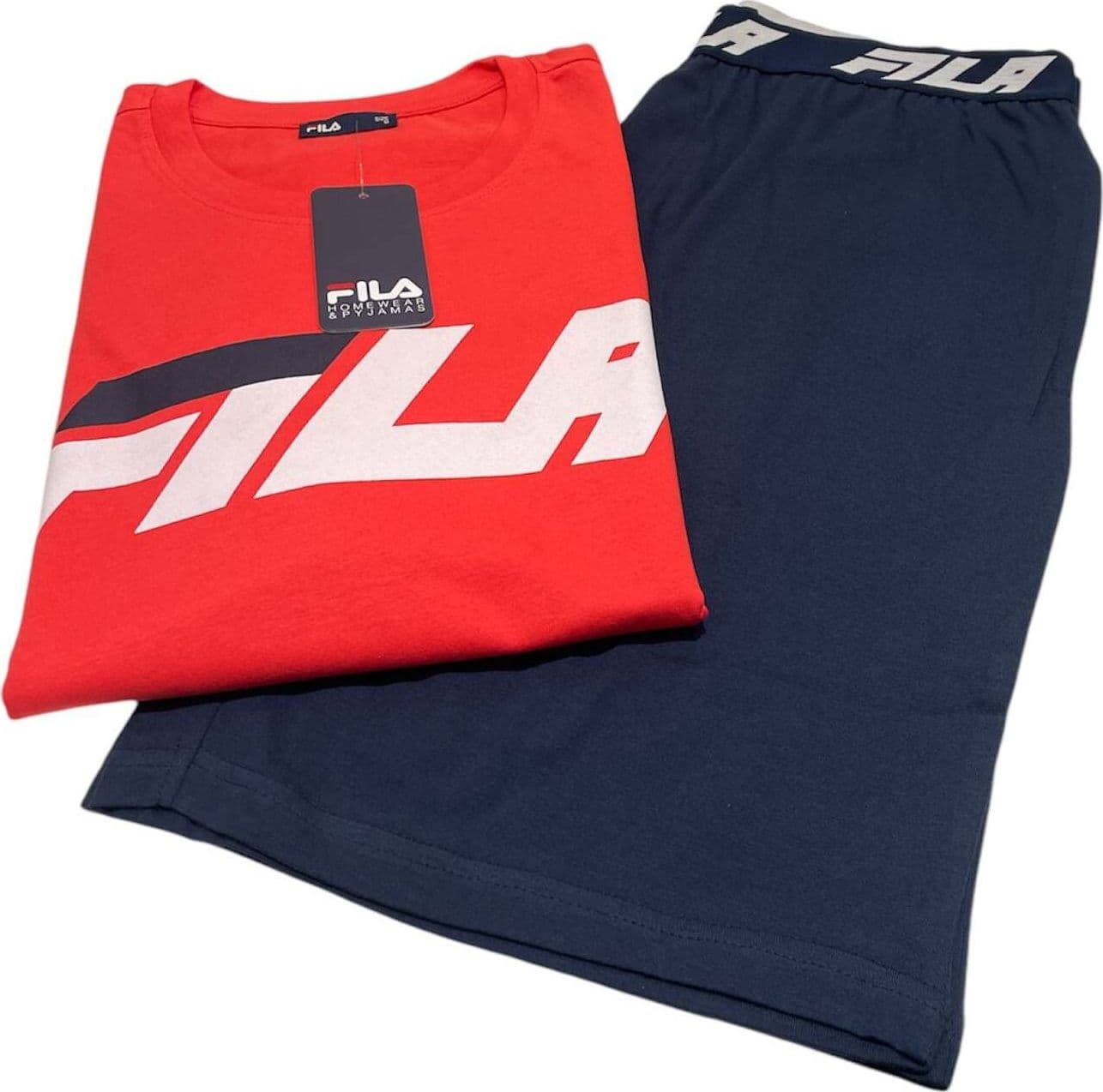 Pigiama uomo mezza manica e pantalone corto 100% cotone – Fila 1189 in Pigiami due pezzi Falco Biancheria - Parete, commercioVirtuoso.it