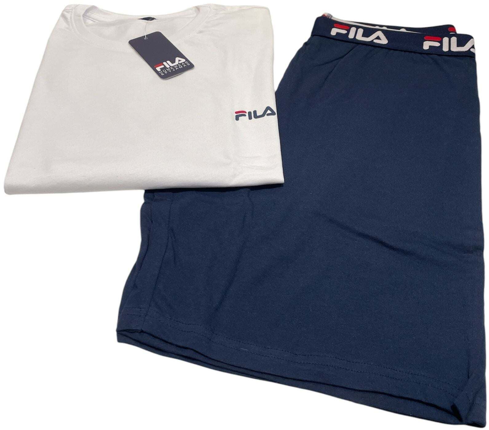 Pigiama uomo mezza manica e pantalone corto 100% cotone – Fila 1194 in Pigiami due pezzi Falco Biancheria - Parete, commercioVirtuoso.it