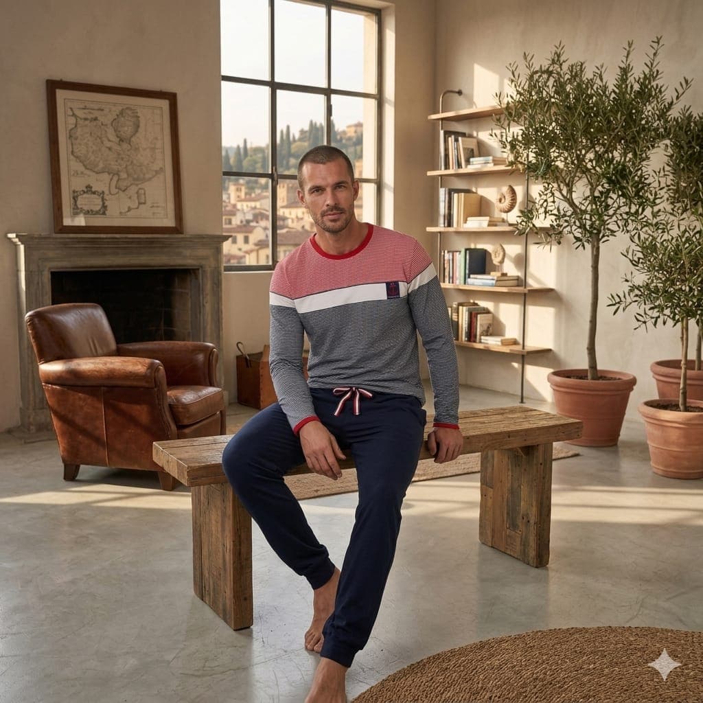 Pigiama Uomo Admas Antonio Miro 64175 Anchor Primavera/Estate in Cotone in Autocategorizzazione The King Luxury - San Marcellino, commercioVirtuoso.it