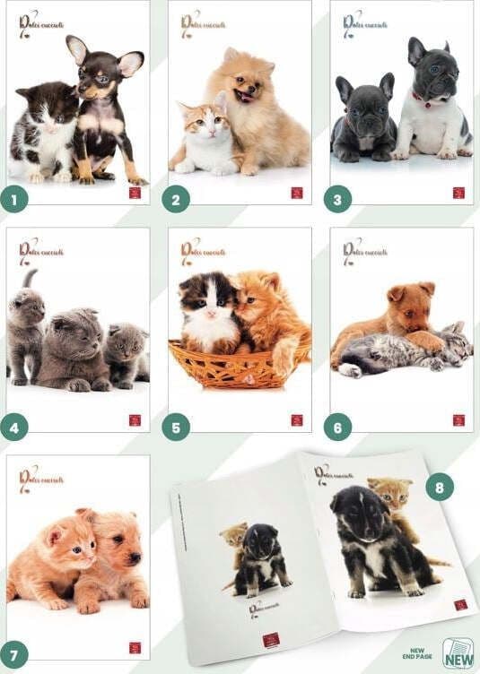 PIGNA-Quaderno-righe-1RC-(1-rigo-con-margine)-A4-DOLCI-CUCCIOLI-assortito