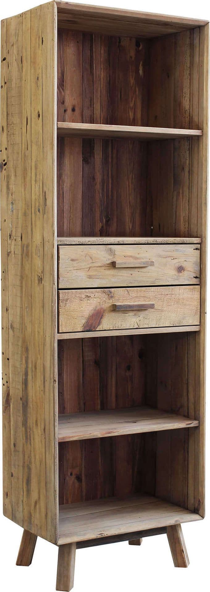 PINUS---libreria-con-2-cassetti-e-4-ripiani-Marrone-Milani-Home