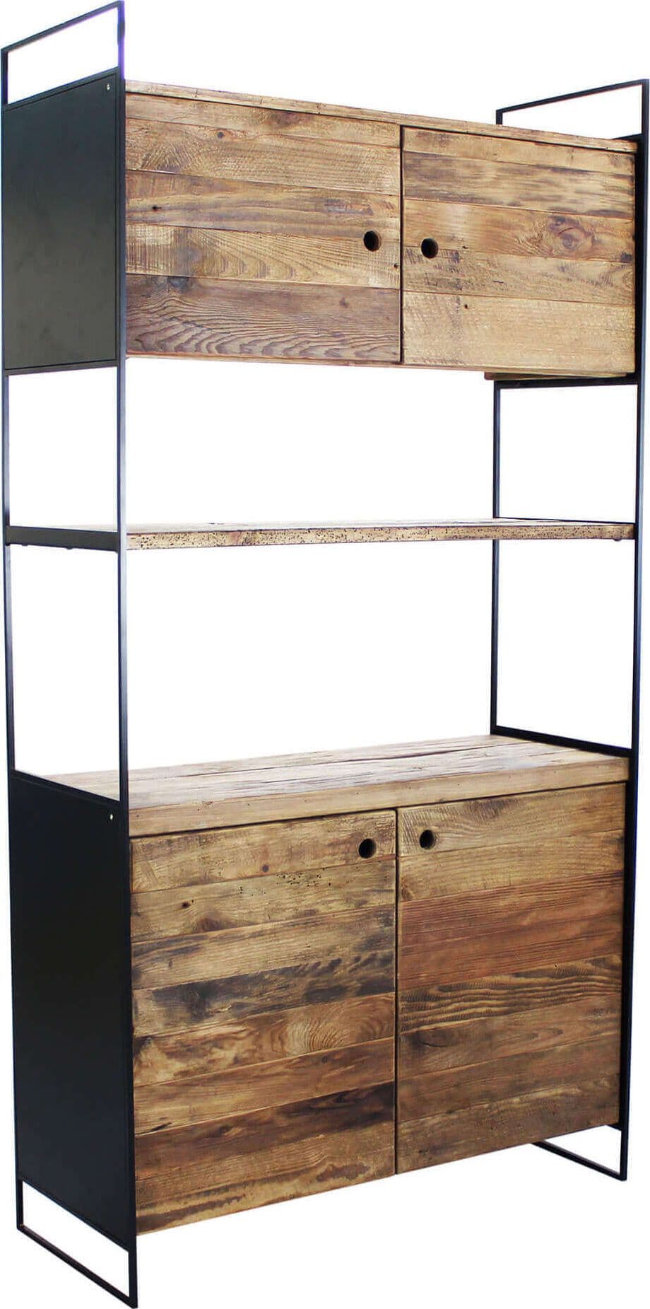 PINUS BLACK - credenza in pino riciclato Marrone