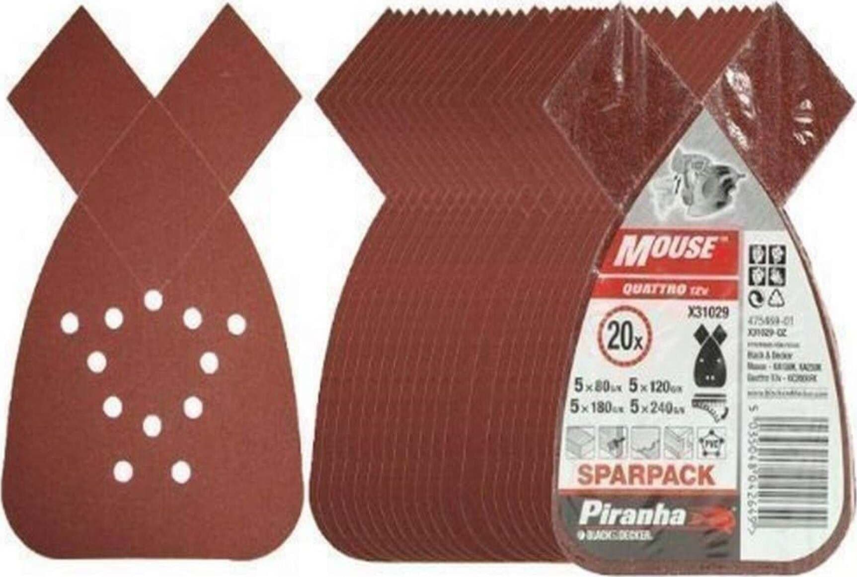 PIRANHA---SET-20-PEZZI-FOGLI-IN-VELCRO-PER-LEVIGATRICE-MOUSE-GRANA-MISTA