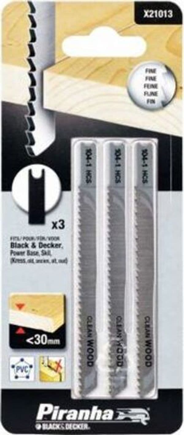 PIRANHA-BLACK-DECKER-3-LAME-RETTIFICATE-PER-LEGNO-TAGLIO-MEDIO-X21013
