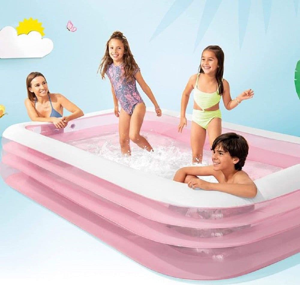 Piscina Gonfiabile Rosa Rettangolare Family Bambini 305x183x56 Cm Giardino 58487 Giochi e giocattoli/Sport e giochi all'aperto/Giochi aquatici e piscine per bambini/Canotti e gonfiabili galleggianti Trade Shop italia - Napoli, Commerciovirtuoso.it