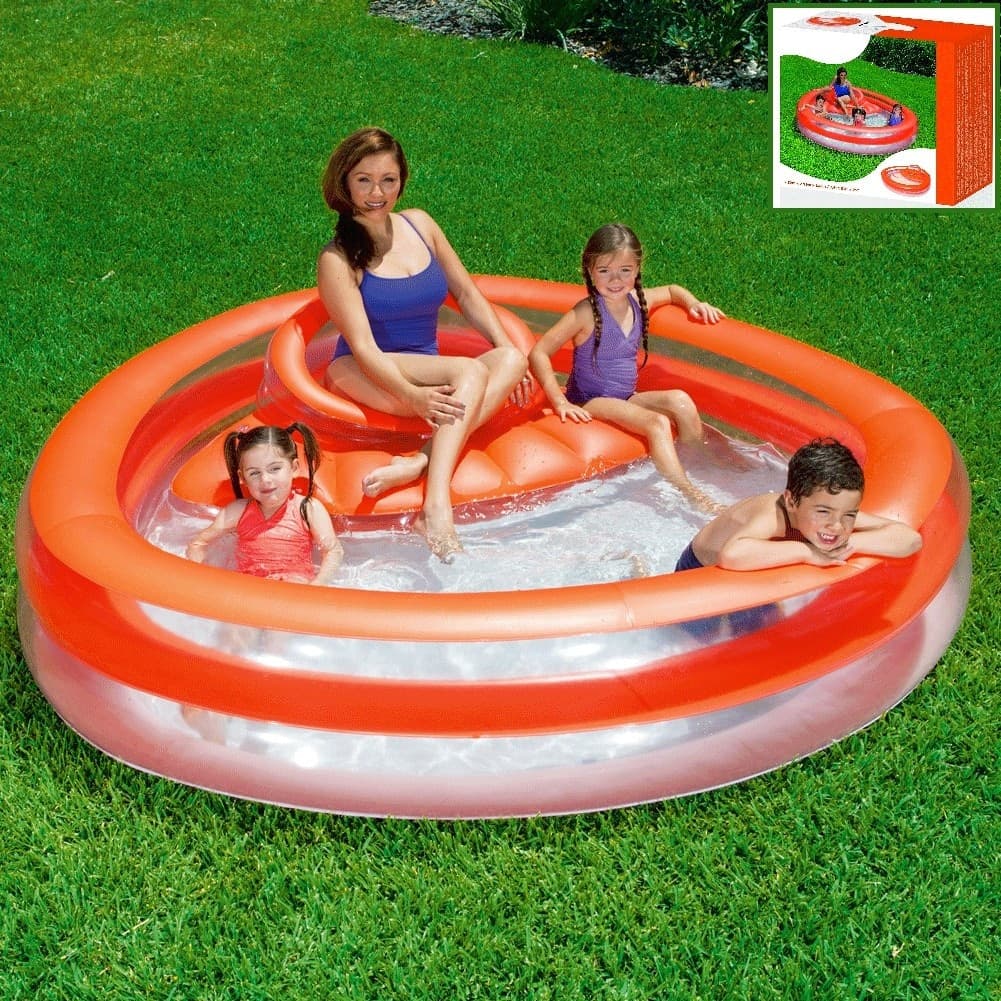 PISCINA GONFIABILE ROTONDA CON SEDUTA E SCHIENALE 232 X 229 X 63 CM ESTERNO Giochi e giocattoli/Sport e giochi all'aperto/Giochi aquatici e piscine per bambini/Piscinette per bambini Trade Shop italia - Napoli, Commerciovirtuoso.it