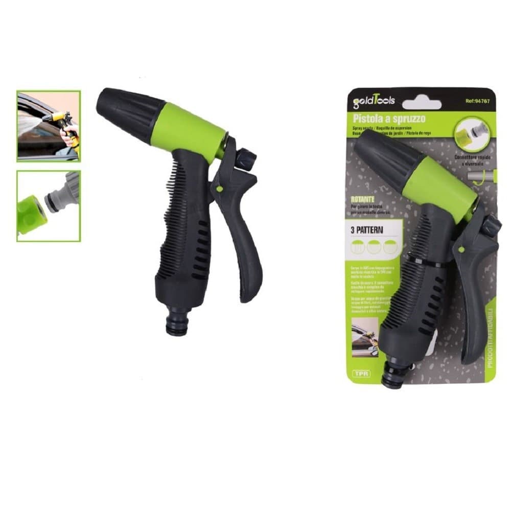 Pistola A Spruzzo 3 Getti Regolabile Rotante Impugnatura Gomma Ergonomica 94767 Fai da te/Pitture trattamenti per pareti e utensili/Strumenti e attrezzi per verniciatura/Applicazione colore/Spruzzatori di vernice Trade Shop italia - Napoli, Commerciovirtuoso.it