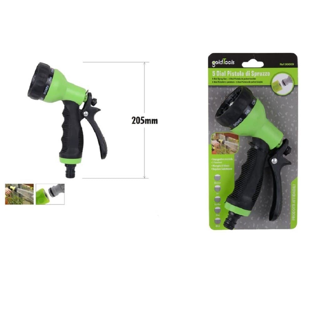 Pistola A Spruzzo 5 Getti Giardino 205mm Regolabile Con Maniglia Di Blocco 90009 Fai da te/Pitture trattamenti per pareti e utensili/Strumenti e attrezzi per verniciatura/Applicazione colore/Spruzzatori di vernice Trade Shop italia - Napoli, Commerciovirtuoso.it