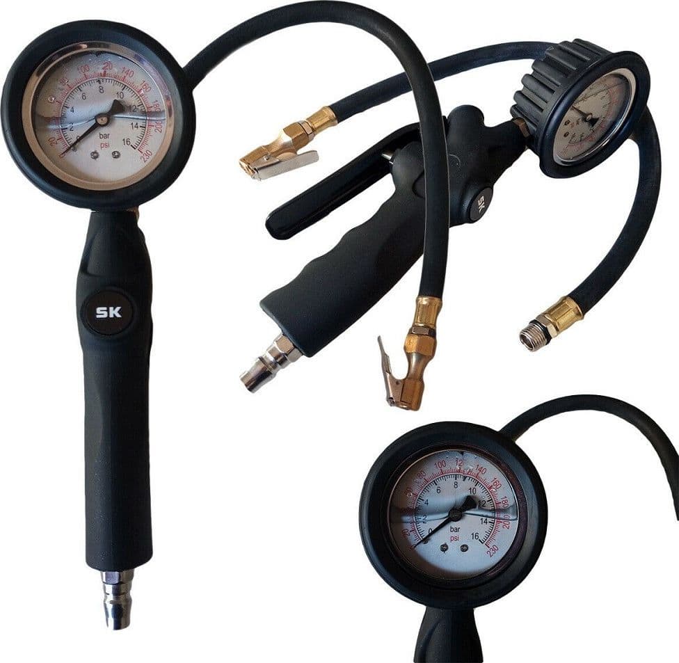 Pistola Aria Con Manometro Professionale 0-16 Bar 0-230 Psi Liquido Anti-shock Auto e Moto/Attrezzi per veicoli/Attrezzi per cerchioni e pneumatici/Manometri per pneumatici Trade Shop italia - Napoli, Commerciovirtuoso.it