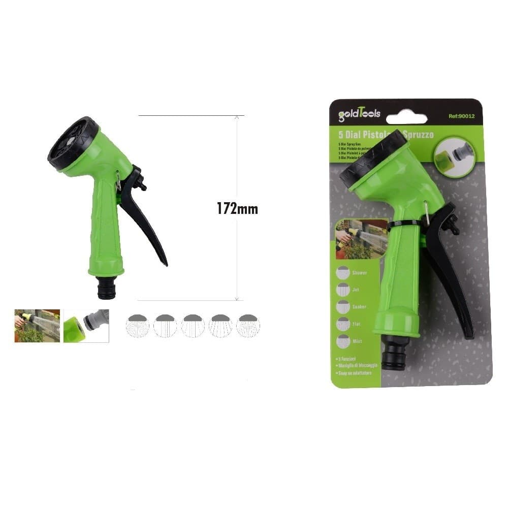 Pistola Di Spruzzo 5 Funzioni Per Irrigazione Giardino In Plastica 172mm 90012 Fai da te/Pitture trattamenti per pareti e utensili/Strumenti e attrezzi per verniciatura/Applicazione colore/Spruzzatori di vernice Trade Shop italia - Napoli, Commerciovirtuoso.it