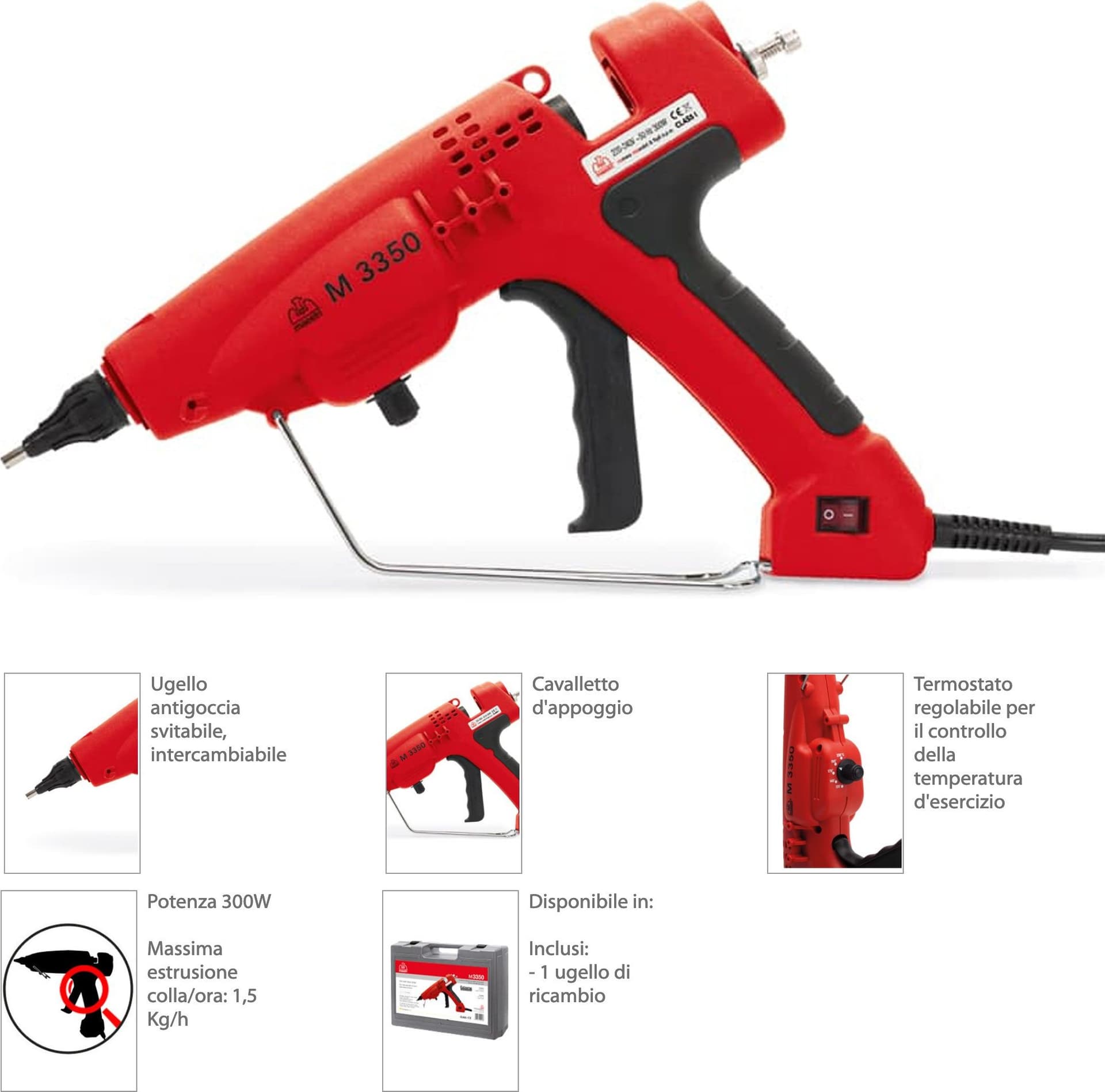 PISTOLA INCOLLATRICE M 3350 300w - COLLA A CALDO ROMEO MAESTRI TERMOCOLLA Trade Shop italia - Napoli, Commerciovirtuoso.it