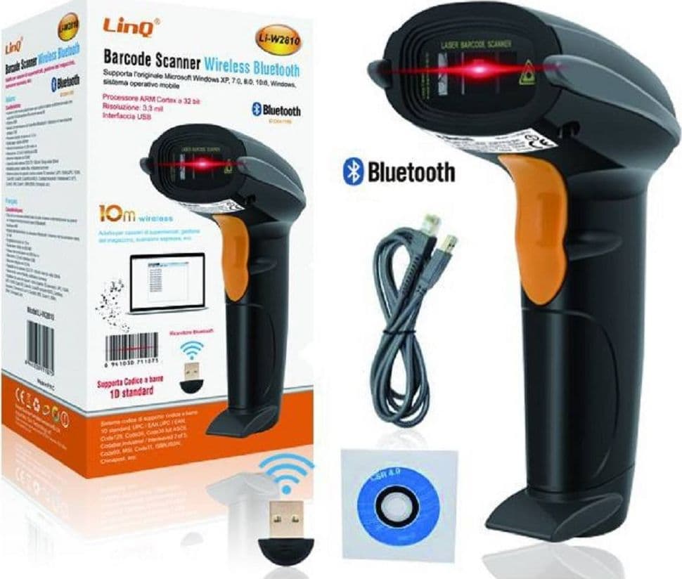 Pistola Scanner Barcode Lettore Codici A Barre Bluetooth Wireless 10m Li-w2810 Cancelleria e prodotti per ufficio/Elettronica per ufficio/Prodotti per la vendita (POS)/Lettori di codice a barre Trade Shop italia - Napoli, Commerciovirtuoso.it