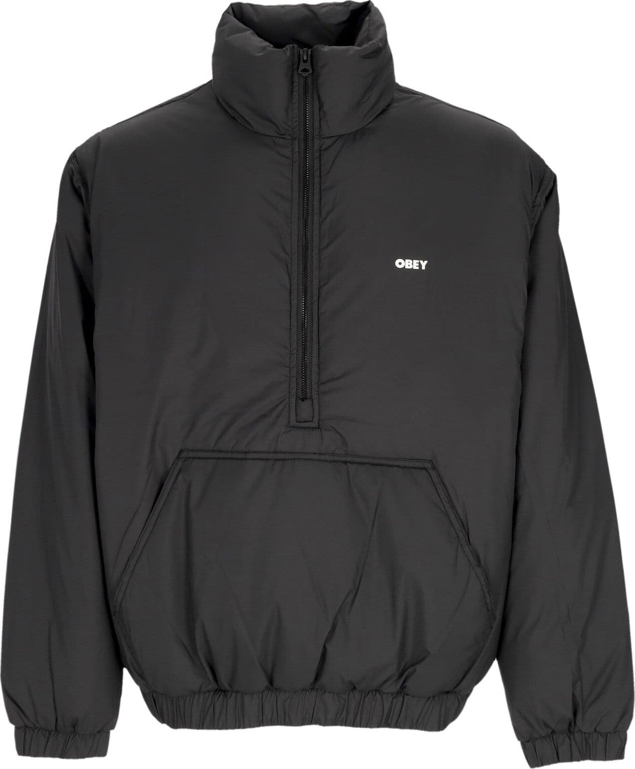 OBEY Piumino Anorak Uomo Studio Mock Neck Anorak Black da uomo in Giacche Drestige - Casamassima, commercioVirtuoso.it