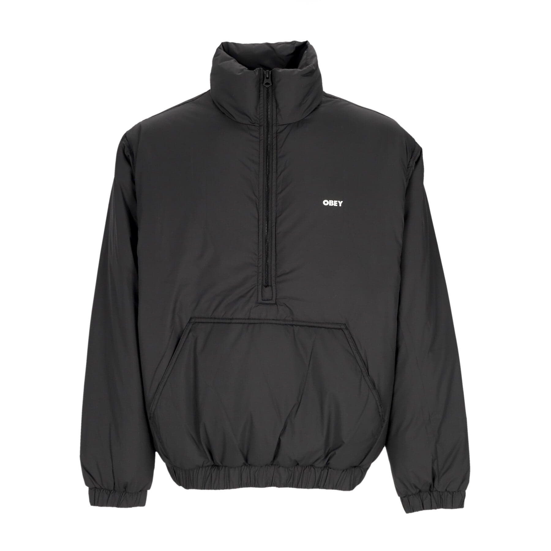 OBEY Piumino Anorak Uomo Studio Mock Neck Anorak Black da uomo in Giacche Drestige - Casamassima, commercioVirtuoso.it