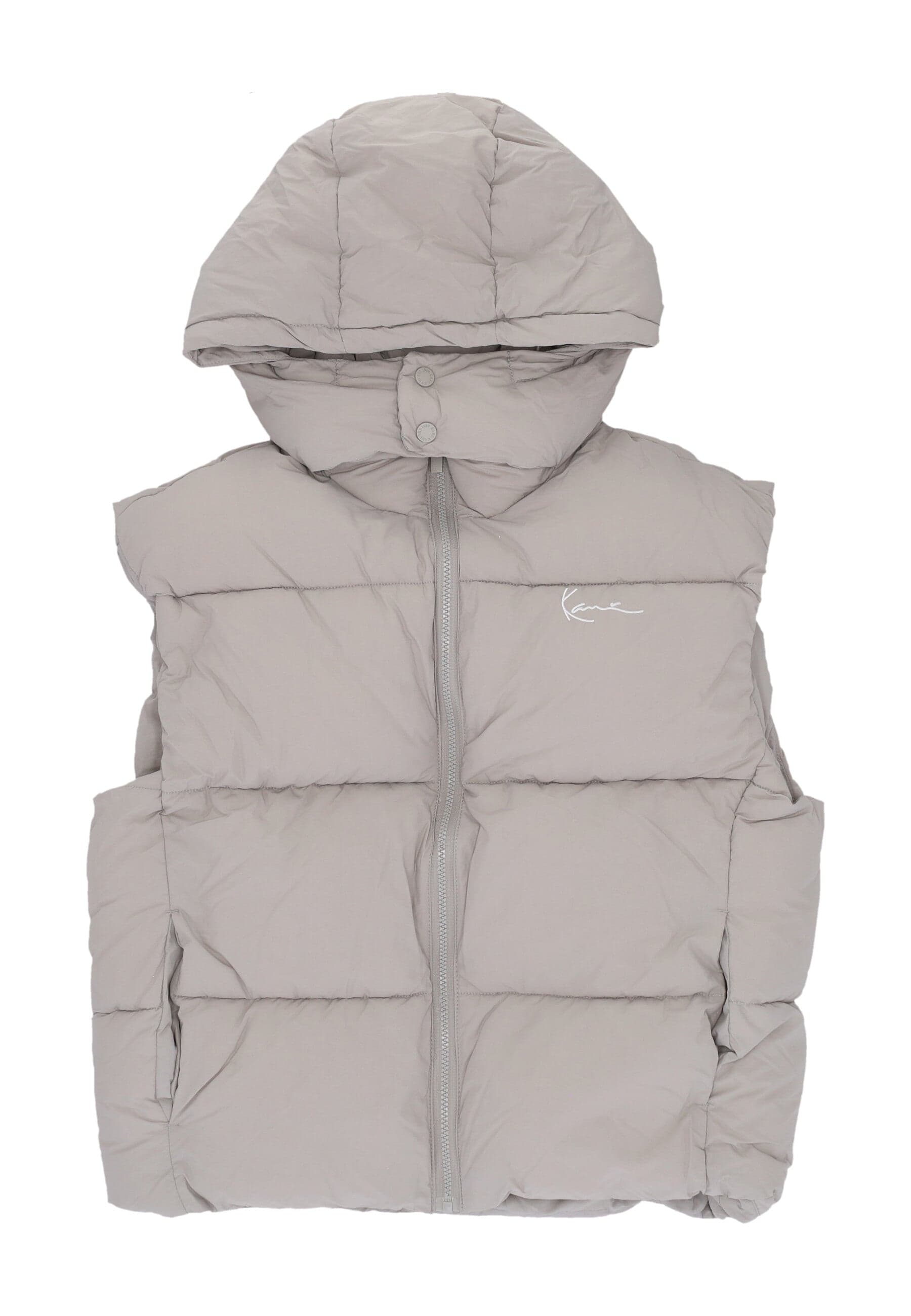 KARL KANI Piumino Smanicato Uomo Small Signature Puffer Vest Light Grey da uomo in Gilet Drestige - Casamassima, commercioVirtuoso.it