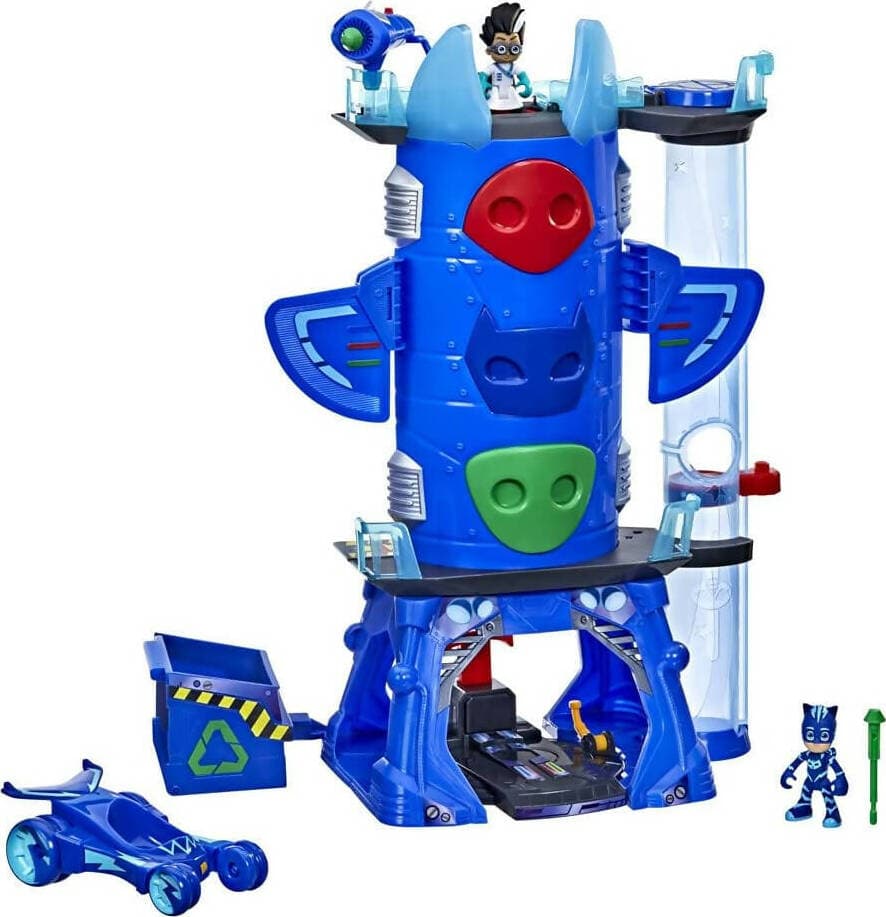 Pjmask-Quartiere-Generele-Deluxe---Hasbro-Pj-Masks-Quartier-Generale,-Pigiama-Qg-Di-Lusso,-Giocattolo-Prescolare-Con-2-Figure-E-1-Veicolo,-Per-Bambini-Dai-3-Anni