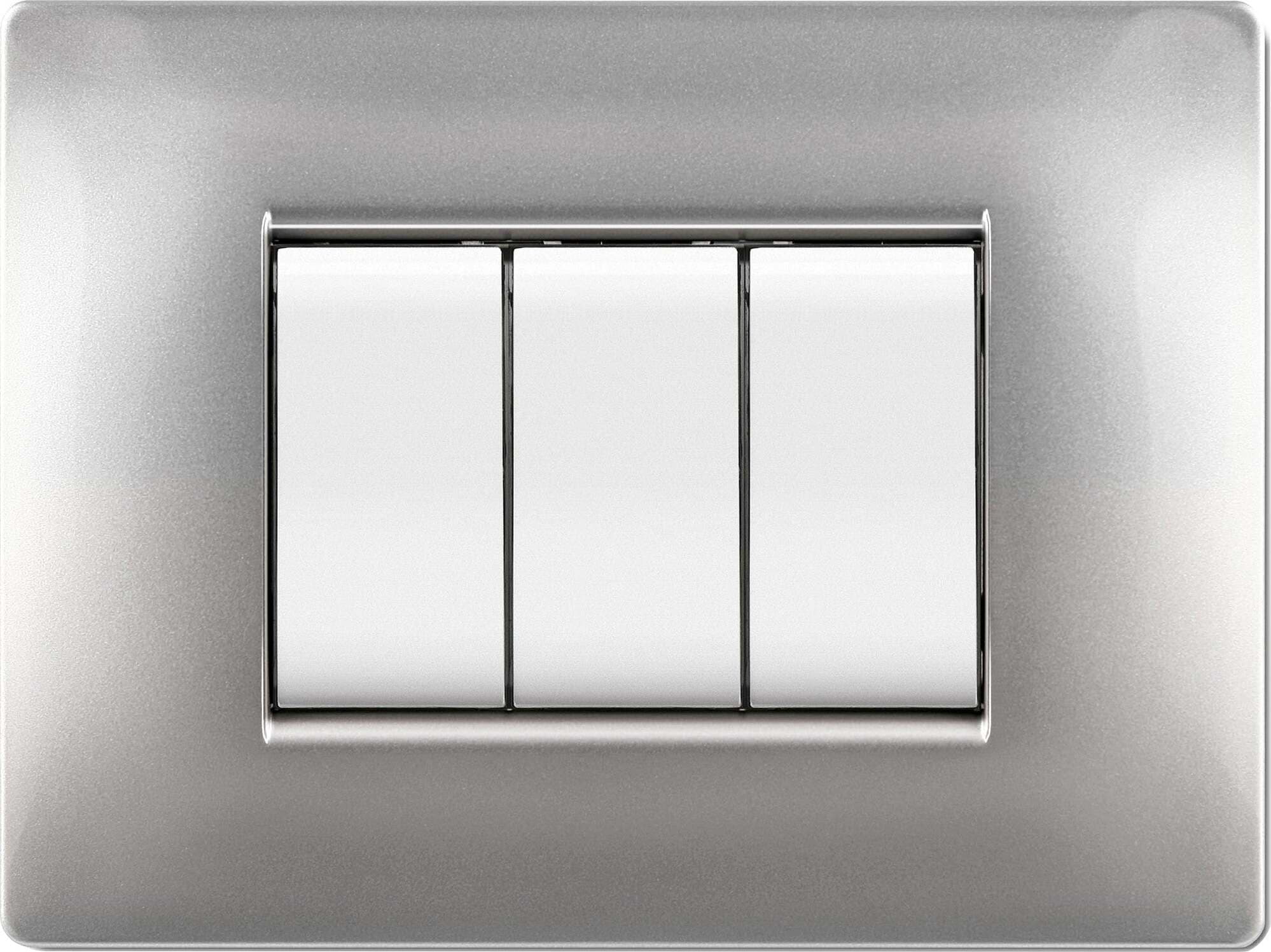Placca Interruttore Life Q Iving Plastica E Alluminio Fai da te/Materiale elettrico/Placche/Placche per interruttori Ferus - Montoro, Commerciovirtuoso.it