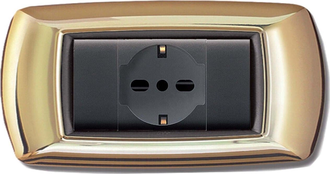 Placca per Interruttore Life Living Plastica Posti 4 Finitura Oro Lucido Fai da te/Materiale elettrico/Placche/Placche per interruttori Ferus - Montoro, Commerciovirtuoso.it