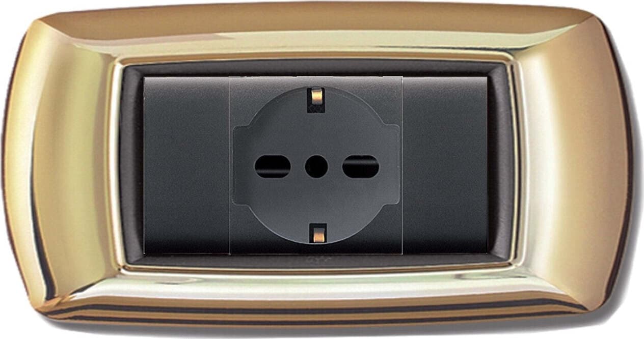 Placca per Interruttore Life Living Plastica Posti 4 Finitura Oro Lucido Fai da te/Materiale elettrico/Placche/Placche per interruttori Ferus - Montoro, Commerciovirtuoso.it