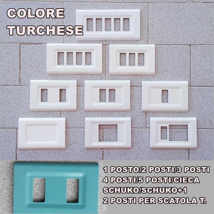 PLACCA TURCHESE IN ABS PER SCATOLE RETTANGOLARI SERIE ELITE in Coperchi per scatole di derivazione Fatma - Giugliano in Campania, commercioVirtuoso.it
