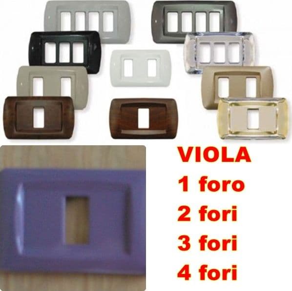 PLACCA VIOLA IN ABS PER SCATOLE RETTANGOLARI SERIE ECLIPSE in Placche combinate interruttori e prese Fatma - Giugliano in Campania, commercioVirtuoso.it