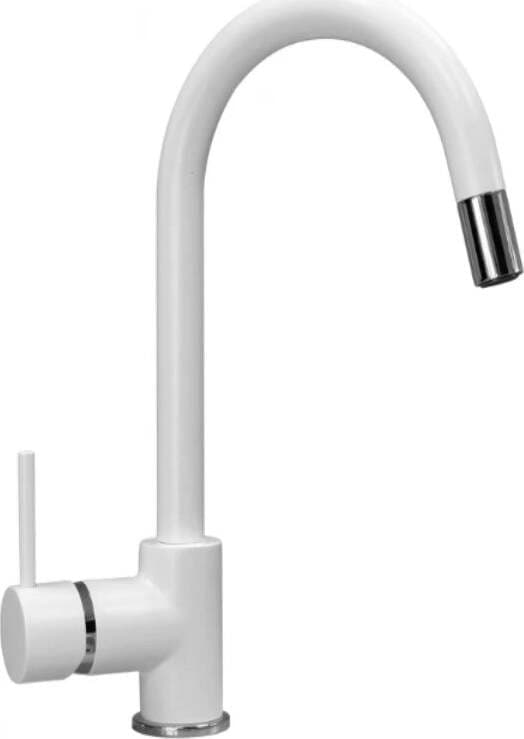 PLADOS---MISCELATORE-MONOCOMANDO-CON-CANNA-TUBOLARE-A-PONTE---COLORE-BIANCO-OPALE-90---CON-SISTEMA-SEMPLIFICATO